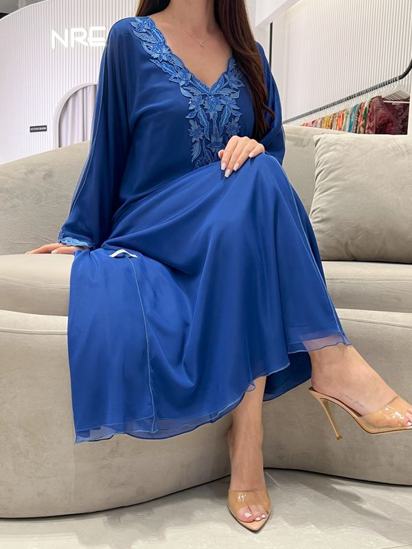 Double Chiffon+Tulle M5awar embroidery